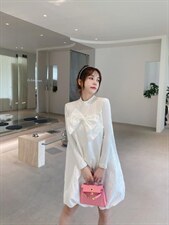 针织拼接花苞连衣裙，女装连衣裙，ceelphy