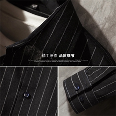 衬衣男2021新款长袖休闲宽松条纹男士衬衫外套DF07T，男装衬衫，电商A102