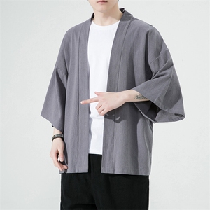2025风春夏棉麻披风开衫男宽松防晒服小众风衣A203-666特p25图片