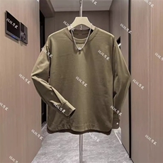 秋季新款纯色长袖T恤男内搭开衩套头纽扣袖口青年百搭圆领打底衫，男装卫衣，电商B212（原钱塘6029）