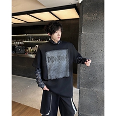 现货！25手工喷绘双层蕾丝字母T恤短袖DX197-P78，男装T恤，电商B288