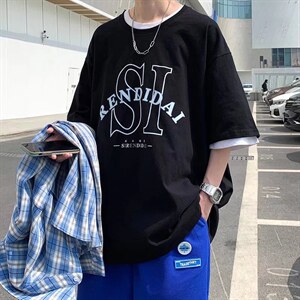 男潮流夏季圆领T恤宽松短袖T512P30图片