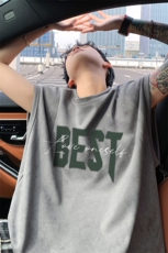 ！2025夏季新款男士潮牌麂皮绒背心情侣无袖T恤TLBX02特P18，男装背心/马甲，电商B220