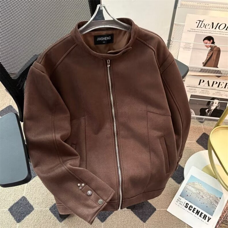 简约纯色重磅ins飞行员夹克男秋冬美式高街工装外套W6815-P73,男装夹克,星座412-3