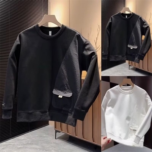 1506-1/QA310/P42秋冬基础款纯色套头圆领卫衣男潮流宽松休闲图片