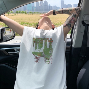 可48小时发货支持抖音得物来样二开240克重磅美式纯棉背心无袖t恤图片
