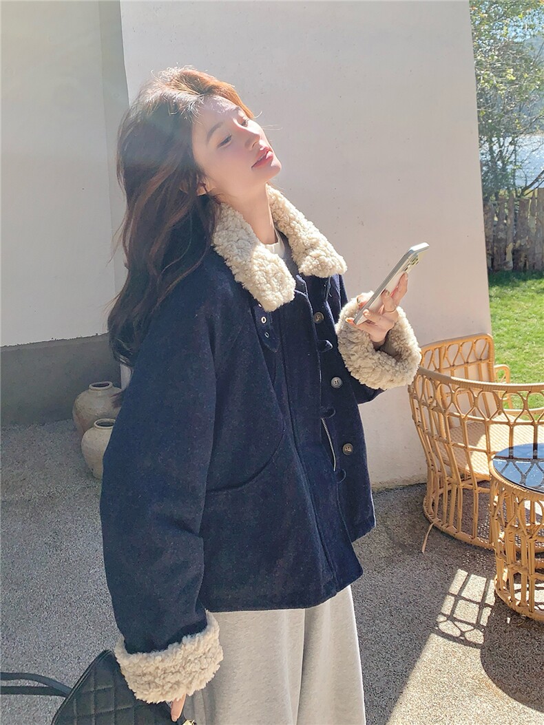 新款《出货》90绒磨毛水洗牛仔2B156-810P285K428,女装短外套,2B156