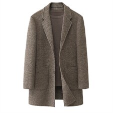 冬季毛呢大衣带内胆中长款英伦风青年韩版呢子双面呢外套1901P425，男装毛呢大衣，电商A355（原A415）