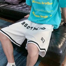运动短裤男士夏季休闲印花篮球裤潮流百搭阔腿五分裤K3364-P23，男装休闲裤，星座512-2
