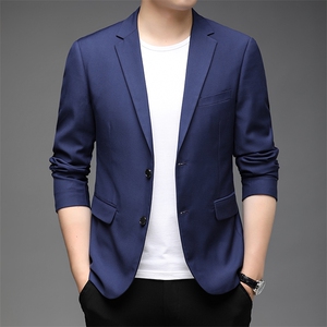 2023秋季新款男装商务休闲西服中年长袖薄款外套时尚潮流百搭上衣图片