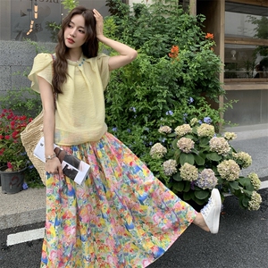 韩系氛围感套装裙女2025夏季新款设计感小衫碎花半身裙气质两件套图片