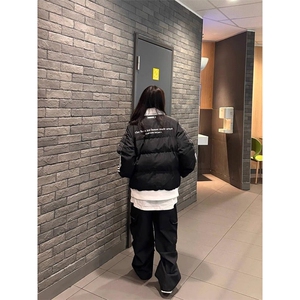 潮棉服外套男女情侣学院风美式复古条纹棉衣外套H995-P85网图图片