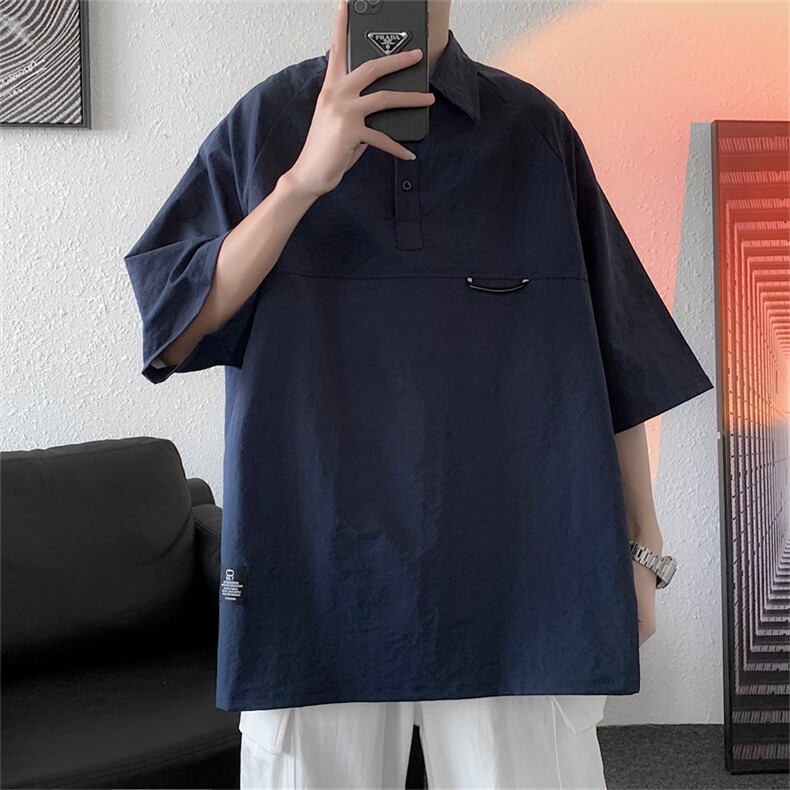 2023夏季复古短袖衬衫男工装宽松衬衣半袖C301P40卡其,男装衬衫,电商C323