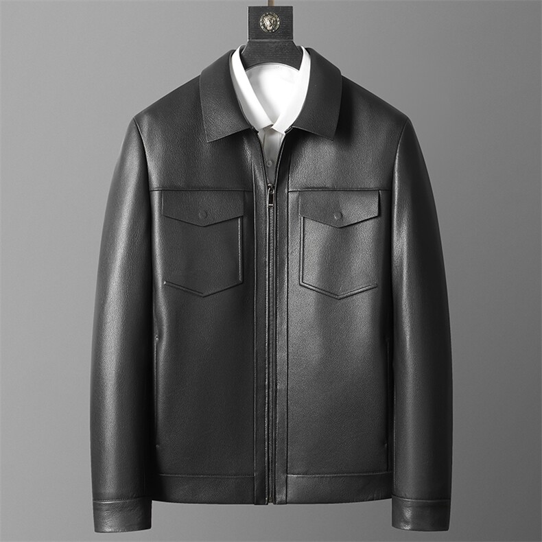 ZC6126秋冬新款男士真皮皮衣山羊皮外套简约通勤男装多口袋P560，男装皮衣，电商B360A（原721A）