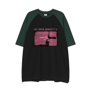 白底夏季新款圆领印花重磅华夫格280克时尚百搭短袖T恤DT362P45图片