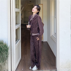 现货新款假两件上衣阔腿裤两件套26159P180K278，女装套装/套裙，2D035