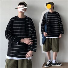 【】A003-T717-P40夏装条纹港风时尚T恤几物，男装T恤，电商A003