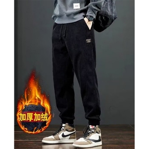 春秋灯芯绒裤子男裤休闲长裤冬季束脚裤加绒运动卫裤男士 KB571图片