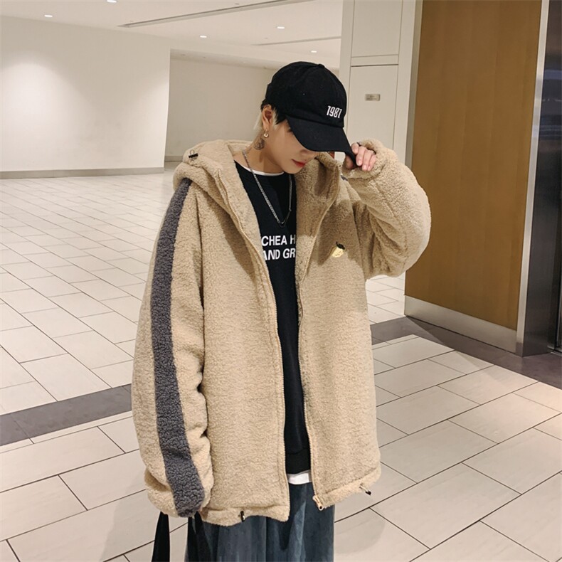 XZ213-MY16-P128控148港风大码秋冬季加厚保暖羊羔毛撞色棉衣ins,男装棉衣,星座213