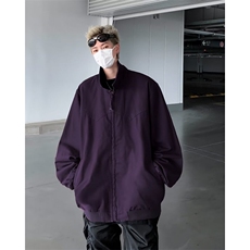 WJ9111-P682026年夹克男潮牌棒球服美式复古宽松纯色飞行员外套，男装夹克，电商C233