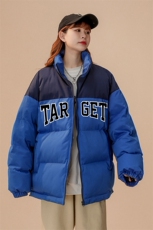 中性22冬季新款字母印花拼色立领棉服TPMY255P85控138特批无差价，男装棉衣，A247A