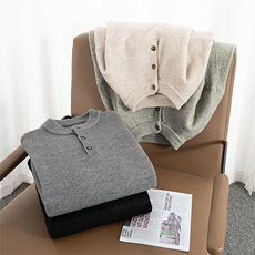 现货20W件老钱风亨利领慵懒风高品质大码针织毛衣MY109-特P45控88，男装针织衫/毛衣，电商A001