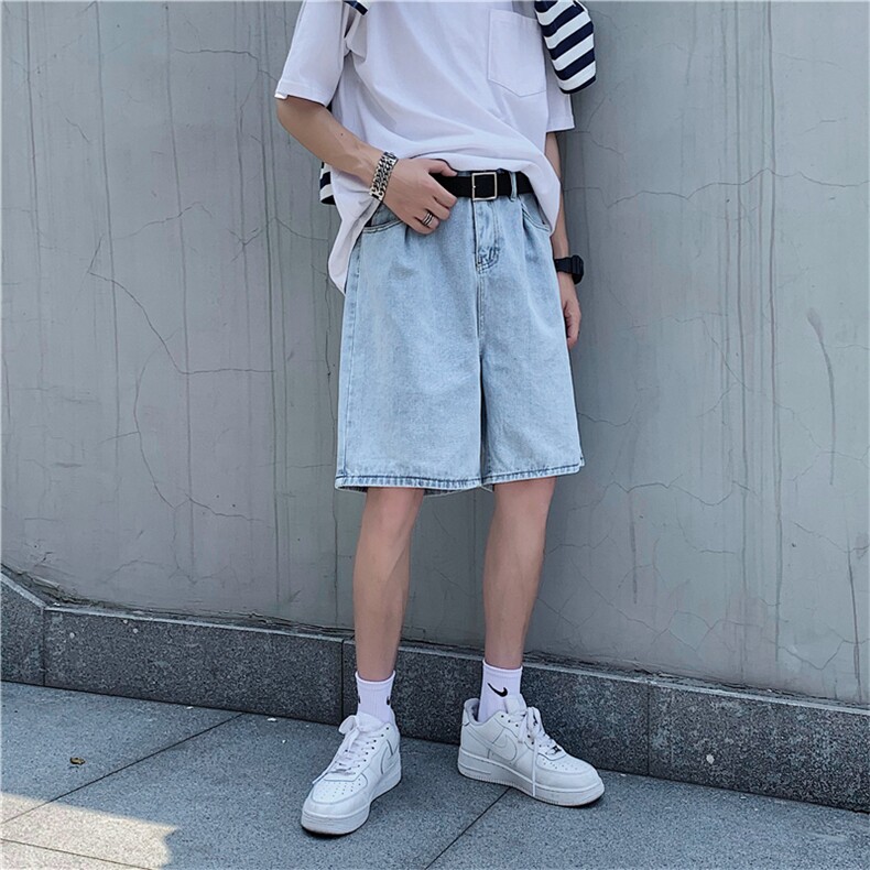 港风夏款男短裤牛仔五分裤中裤休闲马裤D,男装牛仔裤,星座1013-1