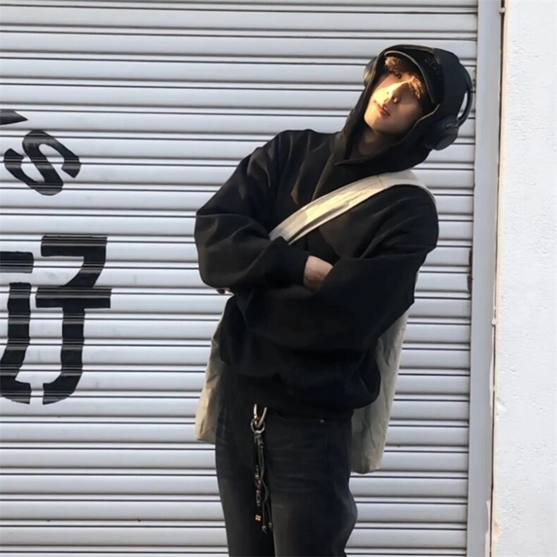 抖音得物高品质二开秋冬美式高街重磅结构辑明线连帽卫衣外套W75,女装短外套,电商A486