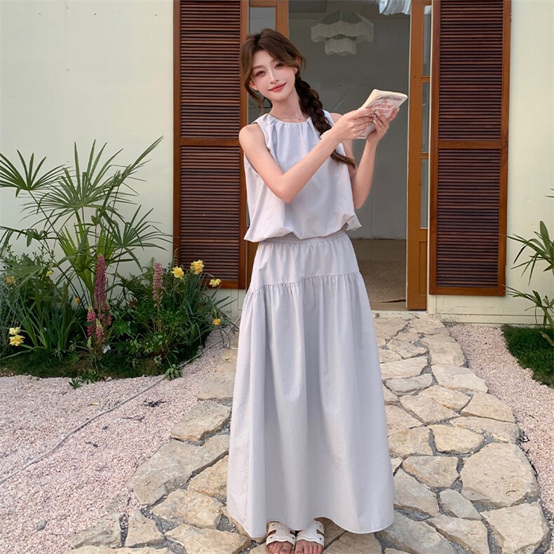 夏季新款现货休闲套装裙-2d075-p155-k218,女装连衣裙,2D075
