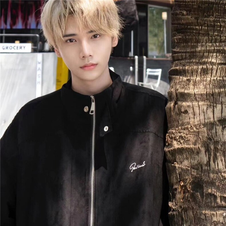 复古麂皮绒立领外套男潮牌夹克春秋款美式外套J638,男装夹克,星座1116A（原606A-3）