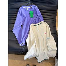 高品秋冬情侣舒适水波纹抓绒套头卫衣长袖T恤打底男女A1166-P43，男装T恤，星座1505