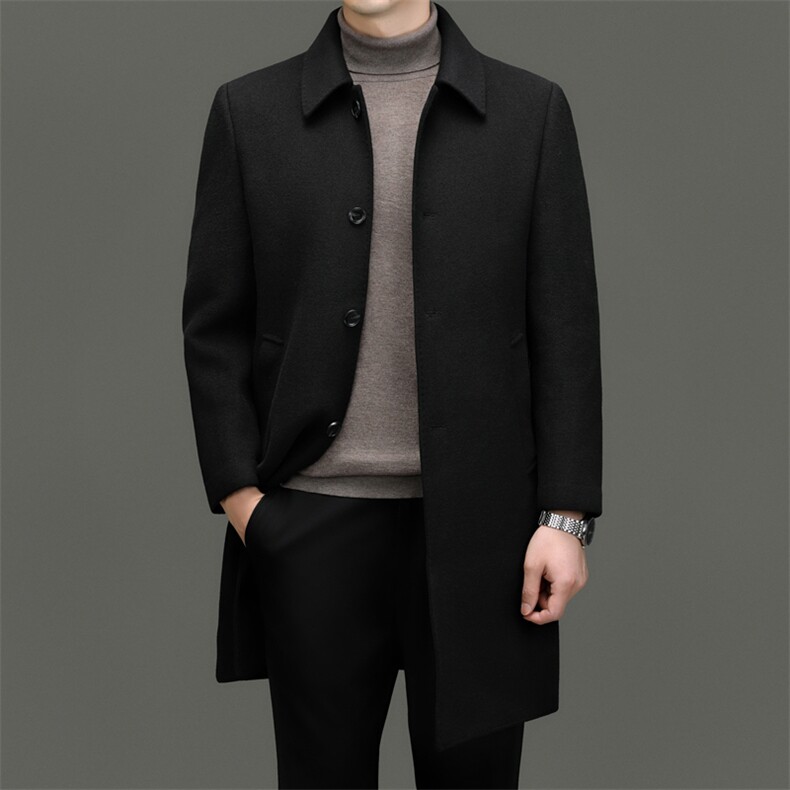 CKM23818钱塘2020-2新款商务休闲冬季厚款中年男士毛呢外套P355,男装毛呢大衣,钱塘207-2