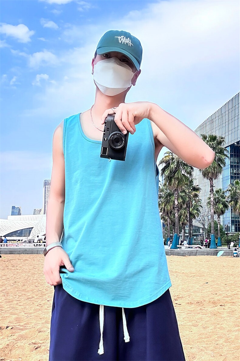 运动风无袖背心T恤男女薄款宽松型潮流休闲运动上衣B3900-特价P16,男装背心/马甲,电商A007