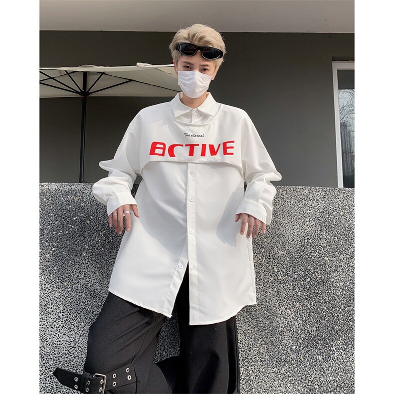 男装衬衫24春季韩版印花长袖衬衫男士痞帅衬衣XZ514-2-202413-P78,男装衬衫,星座514-2(原B239)