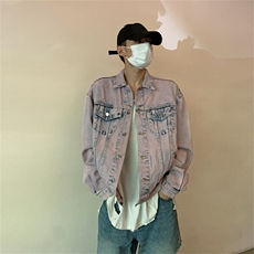 新款牛仔外套男ins潮春秋水洗做旧上衣美式复古扎染夹克JK023-p65，男装夹克，星座1008