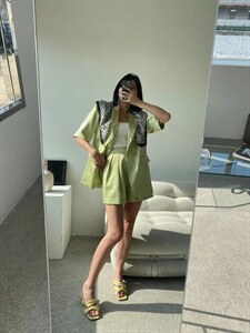 醋酸～gao级范丝巾西服套装图片
