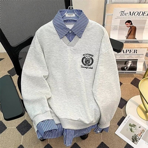 美式学院风假两件情侣卫衣男女春秋设计感长袖上衣外套WB446-P53图片