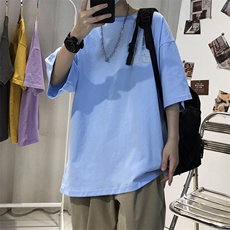 T010常年款男士休闲字母印花T恤衫外套圆领半袖五分袖TEE男女中性，男装T恤，星座115A-3