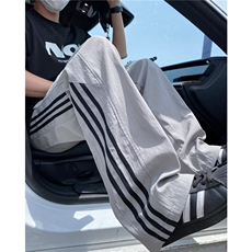 高级感条纹休闲裤撞色宽松阔腿裤宽松慵懒风潮流直筒裤XXC309，男装休闲裤，星座208-5