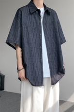 8XL-M花衬衫男款短袖夏季冰丝薄款花衬衣大码寸衫外套DC28013P38，男装衬衫，电商B312