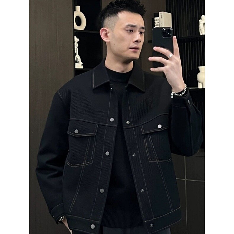 抖音网图现货春季男明线工装斜纹夹克外套JK31P108控148,男装夹克,电商B276A