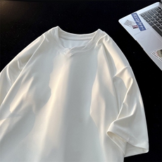 8XL-M冰丝凉感短袖T恤夏季大码V领垂感五分半袖体恤衫DX1206/P35，男装T恤，电商B238
