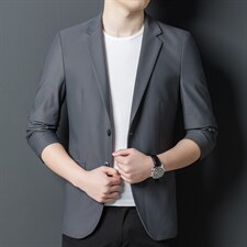 休闲时尚西装男春秋季中年男士西服商务宽松单西外套韩版冰丝薄款，男装西服，电商B212（原钱塘6029）