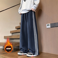 现货400克冬季加厚直筒裤子男美式条纹羊羔绒休闲裤-A2362P48，男装休闲裤，电商B241