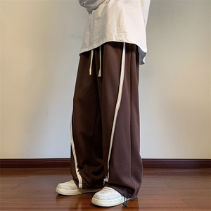 港风条纹休闲裤男宽松直筒拖地裤束脚裤卫裤 KP613 P50图片