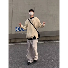 高街小众暗黑系不规则拉链卫衣男潮牌设计感宽松休闲冲锋上衣外套，男装卫衣，星座506A