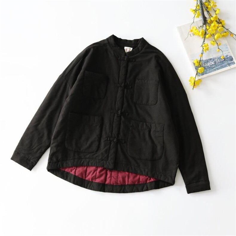 料盘扣衣，女装棉衣/棉服，蓝院