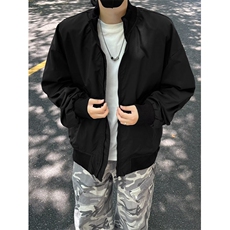 秋季美式飞行夹克外套男潮牌休闲宽松男装简约纯色棒球服4440P56，男装夹克，星座410-2