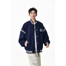 美式学院风条纹拼接勋章刺绣棒球服外套WT2535-P90-控158，女装短外套，星座609