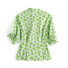 高级感时尚棉布印花衬衫女收腰显瘦短款小衫，女装衬衫，水衣源